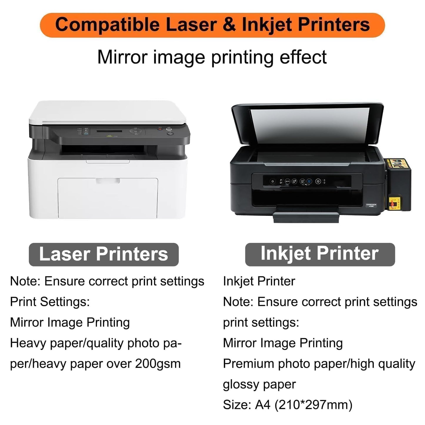 CARGEN Printable Temporary Tattoo Paper for Inkjet & Laser Printer - 10 Sets 8.5"x11" DIY Custom Body Art Transfer Decal for Realistic Long Lasting Tattoos - for Party, Halloween, Birthday, Cosplay