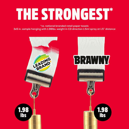 Brawny Tear-A-Square 3-Ply Paper Towels, 8 Triple Rolls = 24 Regular Rolls, Strong, Absorbent, and Durable with 3 Sheet Sizes (Quarter, Half, Full)
