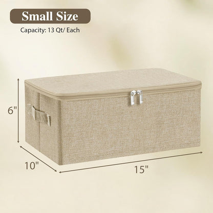 13 Closet ANMINY Storage Bins with Zipper Lids Qt Lidded Fabric Storage Boxes Baskets Cubes with Handles Collapsible