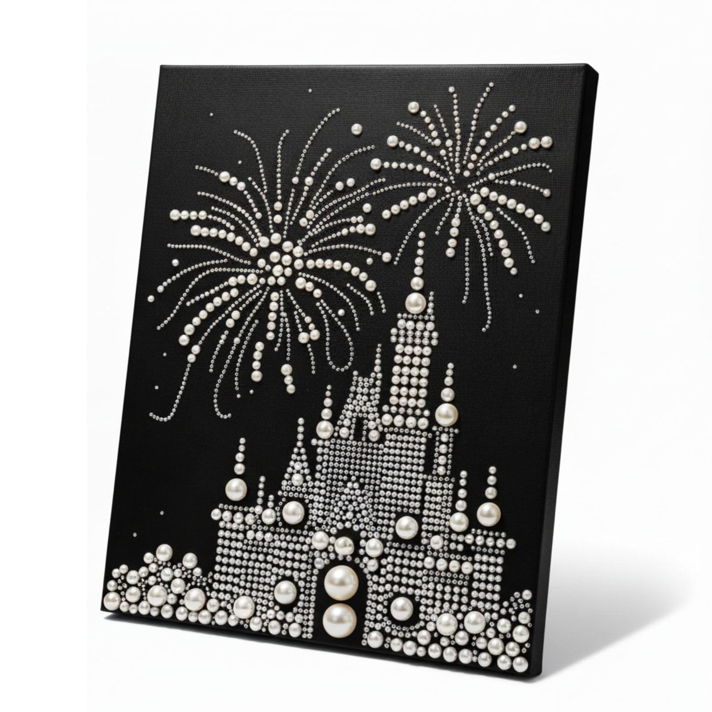 DIY Castle Pearl Painting Kit – Creative Handmade Christmas Tree Wall Art, Elegant Beaded Craft Gift for Girlfriend, Friends, and Holiday Home Decoration (White Building)