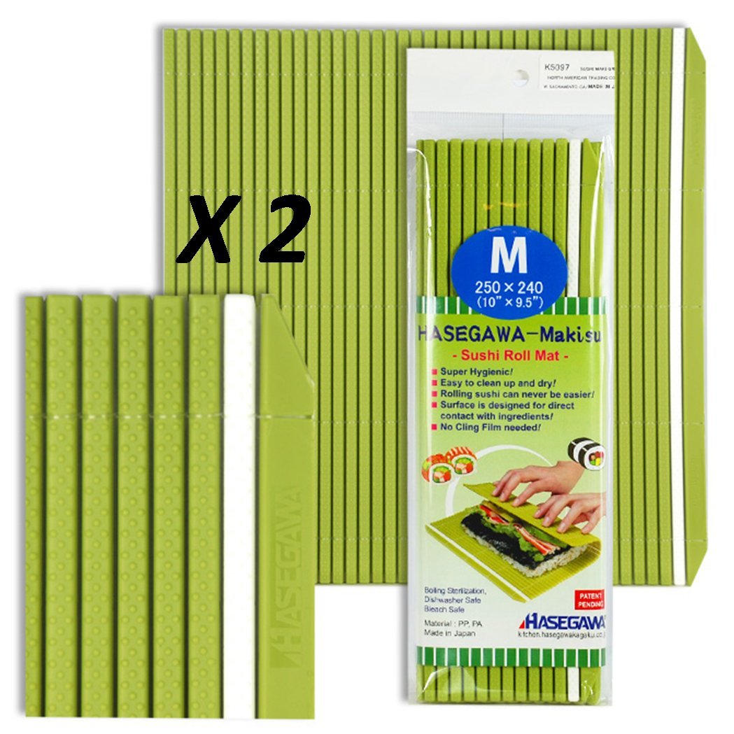 Set of 2 Japanese 10" x 9.5" Professional grade Plastic Sushi Rolling Mat/Made in Japan