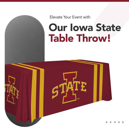 Victory Corps Iowa State Cyclones College Sports Printed Table Throw - NCAA Licensed - Polyester - School Tablecloth (Red) (6' Draped)