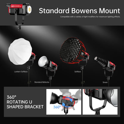 GVM 300W Photography Lighting Bi-Color Video Light with Bowens Mount Lantern Softbox and Stand CRI 97+ CCT 2700K~6800K 12 Lighting Scenes App Control Studio Lights for Photography