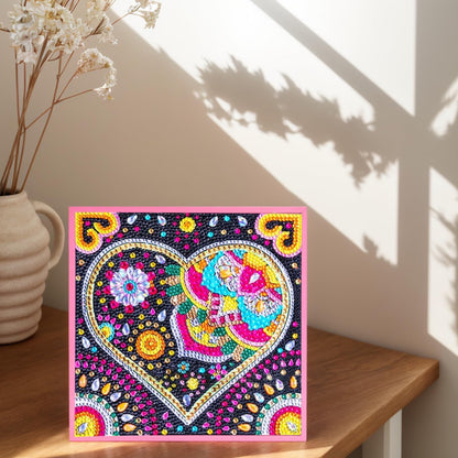 AuraKoi Girls Gifts 8-12 Years Old, Arts and Crafts for Kids Age 10-12, Diamond Art Kits for Girl Teen Adult Birthday Xmas Gift, 5 6 7 8 9 10 11 12 Art Painting with Frame Home Decor (Love)