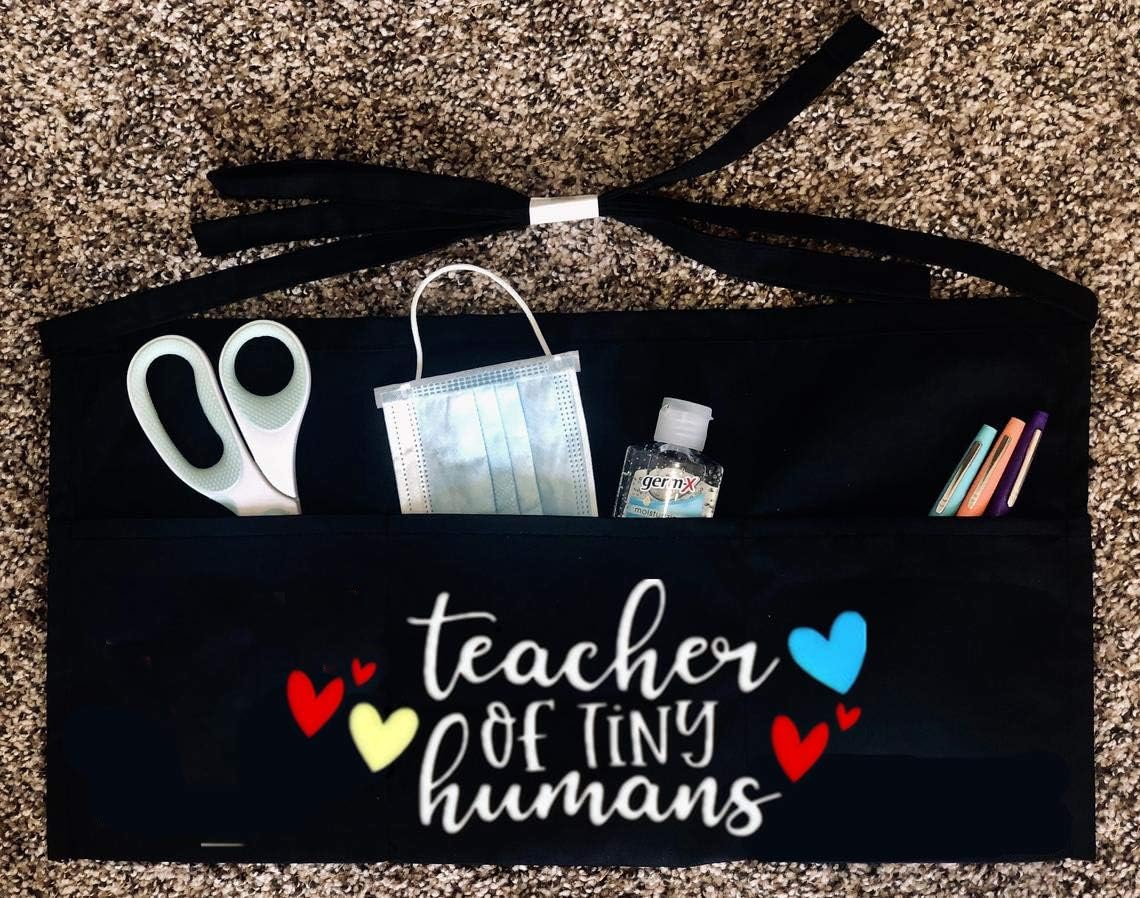 Waist Apron for Teachers with 3 Pockets, Half Black Apron, Perfect Gift for Teachers
