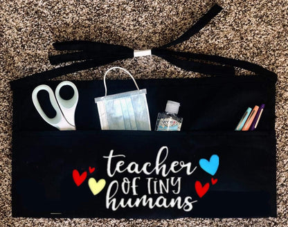 Waist Apron for Teachers with 3 Pockets, Half Black Apron, Perfect Gift for Teachers