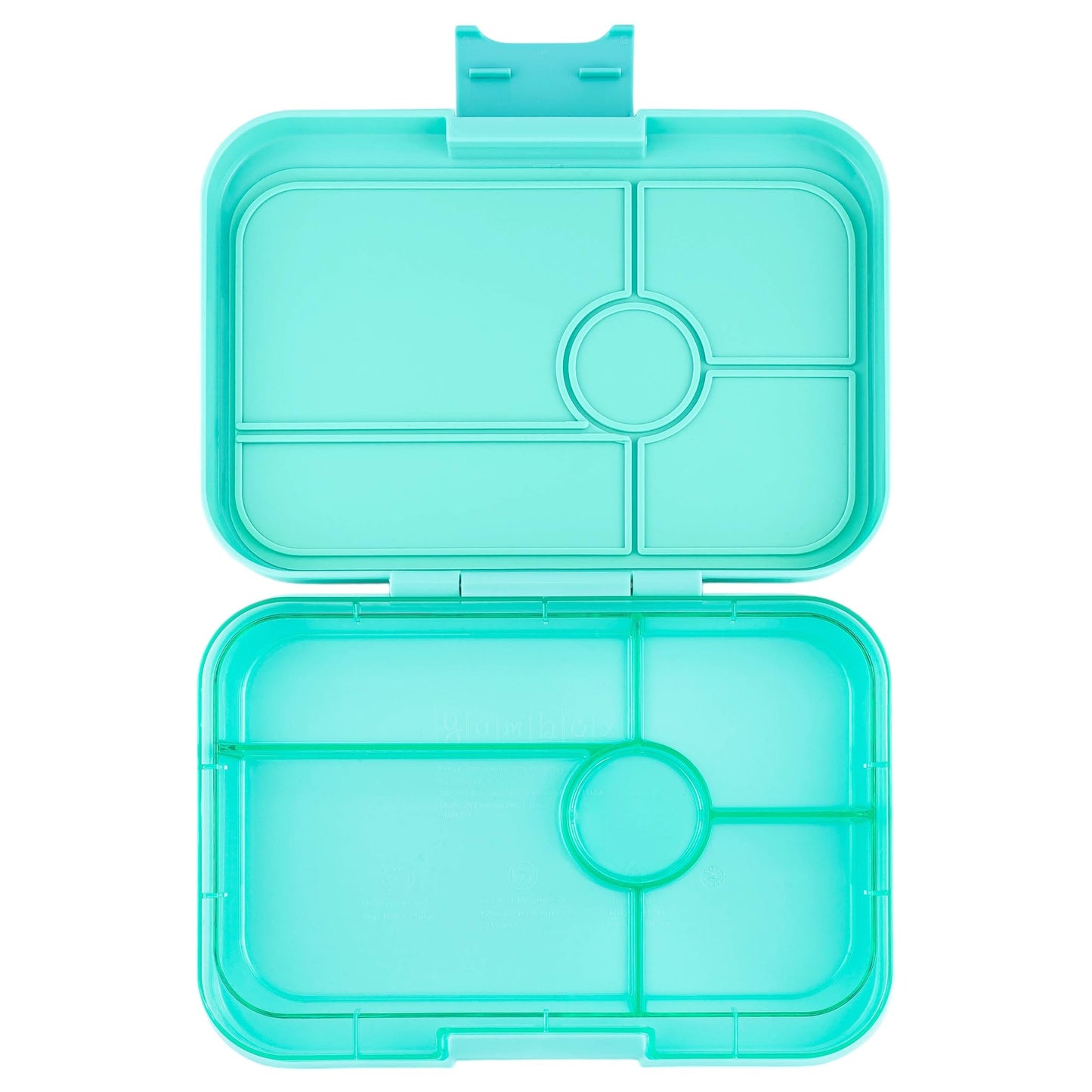 Yumbox Tapas Leakproof Bento Lunch Box - 5-Compartment Bento Container for Adults and Kids; Large Size 9.5x6.9x1.8; (Bali Aqua with Clear Aqua Tray)