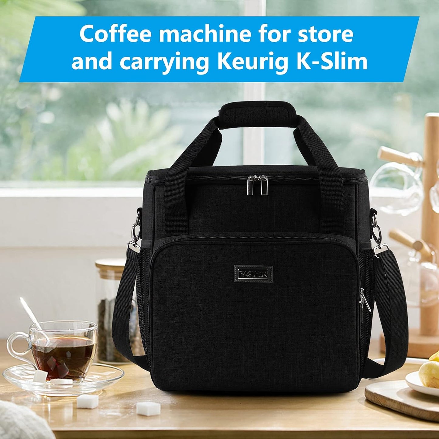 BAGLHER Coffee Maker Storage Bag | Waterproof Travel Carrying Organizer Case for Kering Coffee Machines and