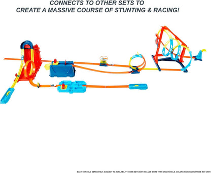 Hot Wheels Toy Car Set, Track Builder Unlimited Playset Fuel Can Stunt Box, 14 Component Parts & 1:64 Scale Vehicle