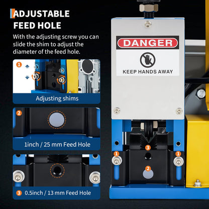 Wire Stripper Machine, 0.06" - 1.00" Automatic Wire Stripper，Manual Hand Cranked Industrial for Recycling Copper