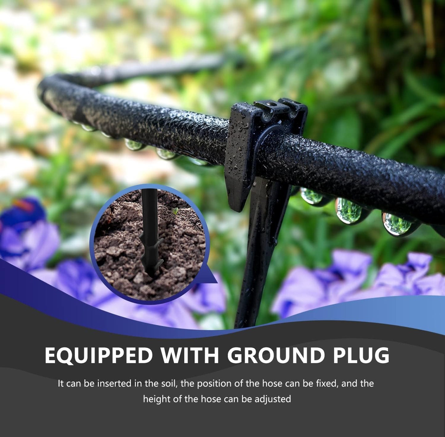 100 1/2 100 (100 Soaker Hose FT for Garden Beds, Rubber Garden Soaker Hoses FT with Connectors, Drip Irrigation