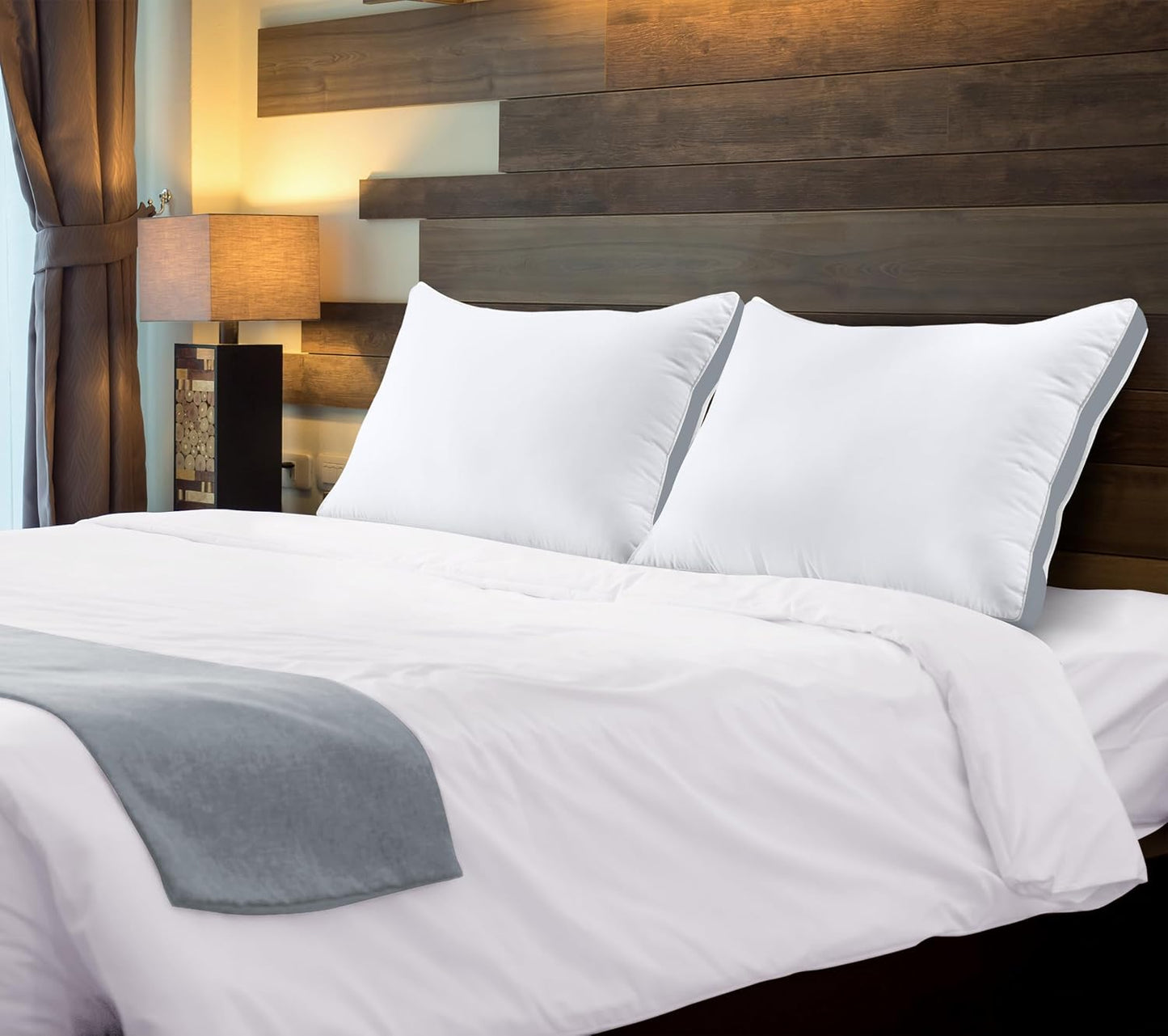 Utopia Bedding Bed Pillows - Soft & Fluffy Down Alternative | Queen Size (Grey), Set of 2, Cooling Comfort