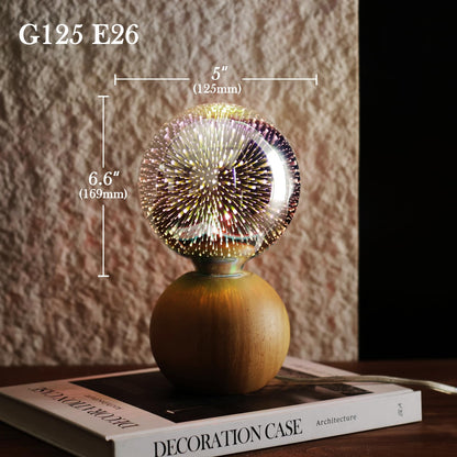 Porseme 3D Fireworks Decorative Light Bulb, E26 Base, 7W, AC100-240V, Glass Bulbs with Soft Warm Light, Shiny Decor for Home, Bedroom, Party (Included 1 G125 Bulb)