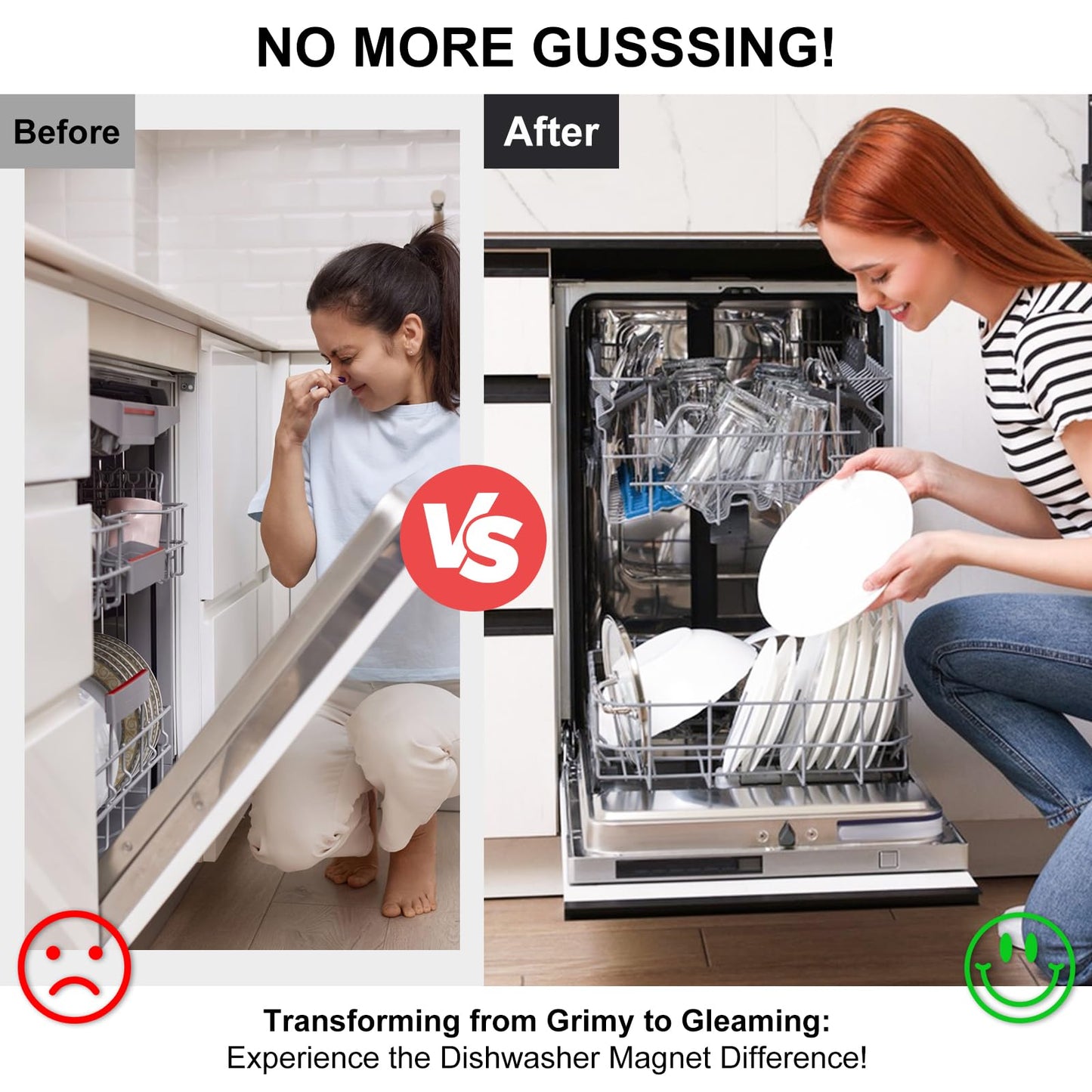 YauYik Dishwasher Magnet Clean Dirty Sign Shutter Only Changes When You Push It Non-Scratching Strong Magnet or Adhesive Options Indicator Tells Whether Dishes are Clean or Dirty (White/Grey)