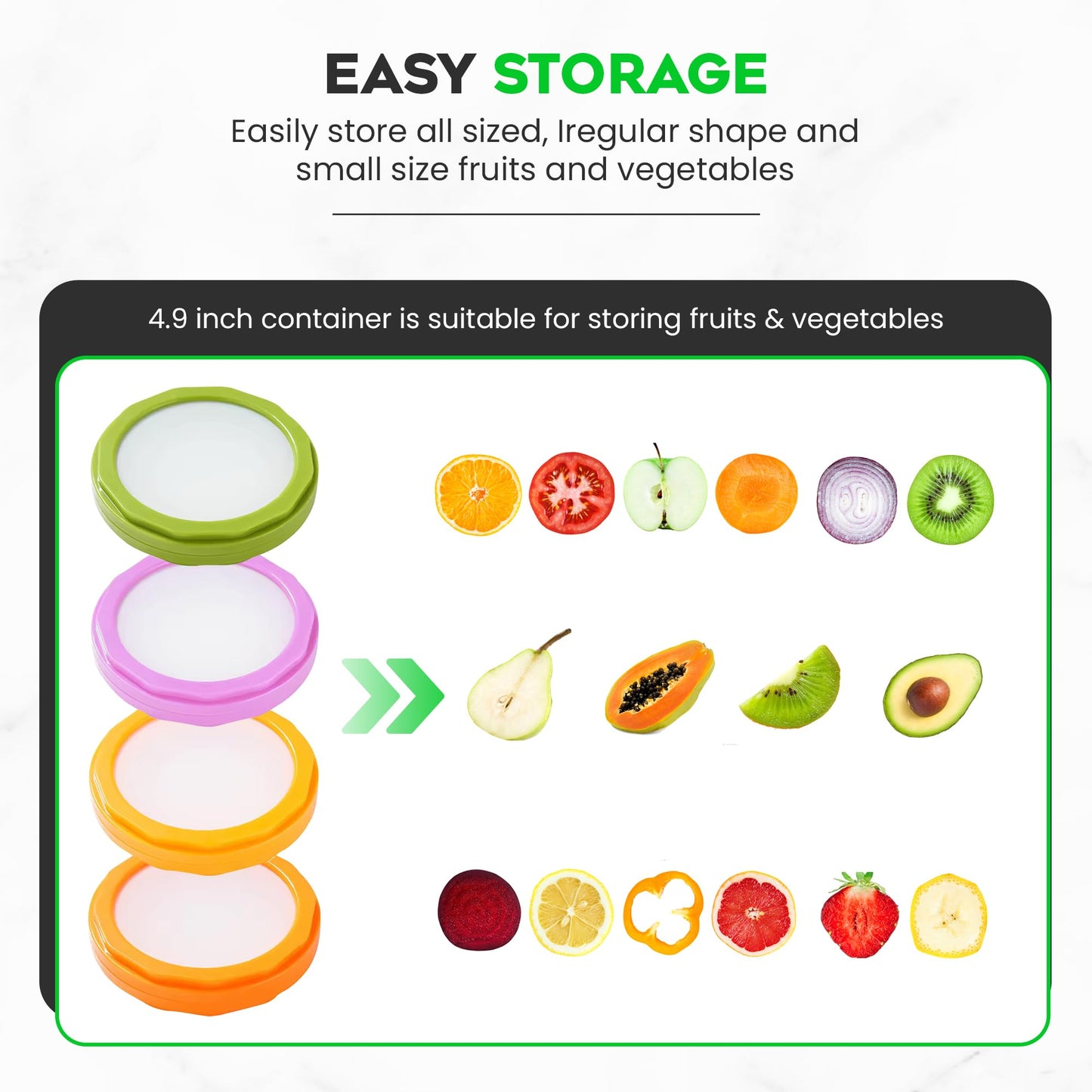Avocado Saver and Onion Storage - Avocado Keeper Tomato Saver 4-Piece Set Silicone Food Storage Containers & Lemon Garlic Potatoes Saver - Reusable Fruit and Vegetable Storage Containers for Fridge