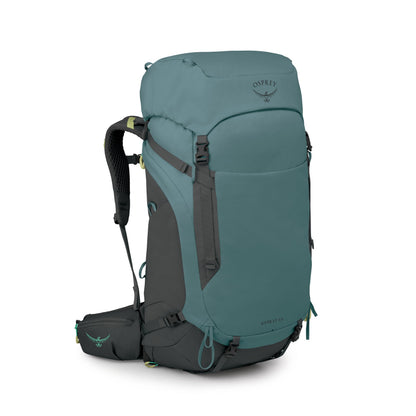 Osprey Kyte LT 65L Women's Backpacking Backpack - Lightweight Hiking & Camping Bag with Waterproof Raincover, Cascade Blue