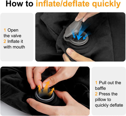 1 Pack) Maliton Inflatable Travel Foot Rest Pillow, Toddler Airplane Bed, Car Seat Foot Rest for Kids, Adjustable