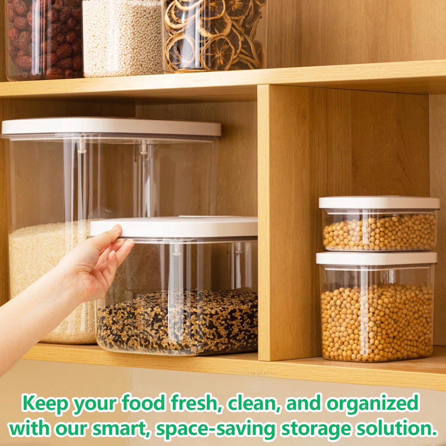 TBMAXS Airtight Flour Container 6.34 QT, Clear PET Plastic Food Storage Container Bin with Pop Up Lids For Rice Flour Sugar, Dry Food Holder for Kitchen Pantry Organization and Storage