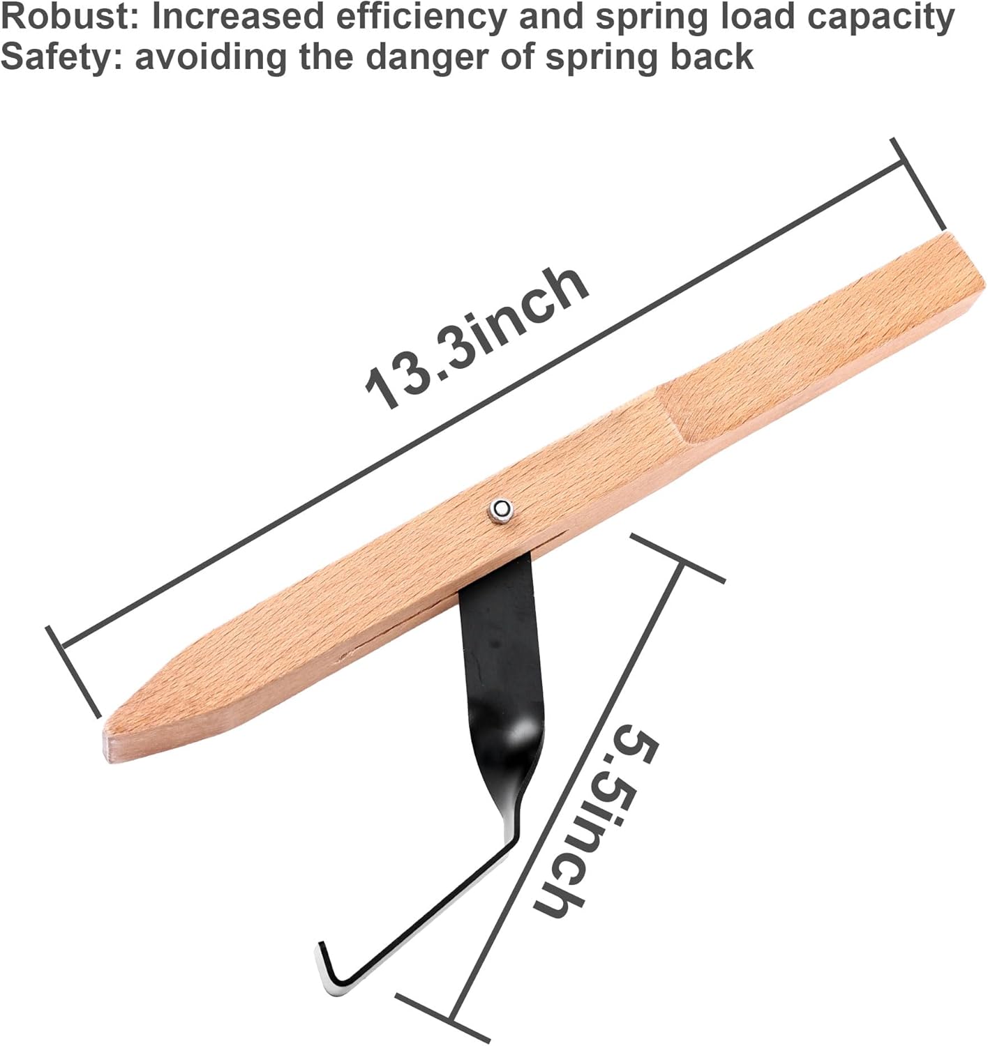 Lever Spring Puller Tool, Couch Spring Repair Kit, Upholstery Tools and Supplies with Wooden Handle