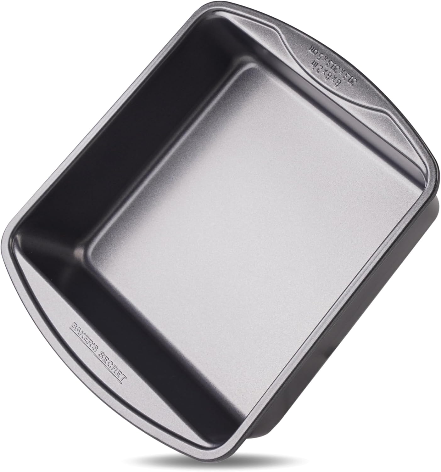 Baker's Secret 2pcs Nonstick Square Cake Pan 8", Premium Food-Grade Coating, Carbon Steel Classic Collection