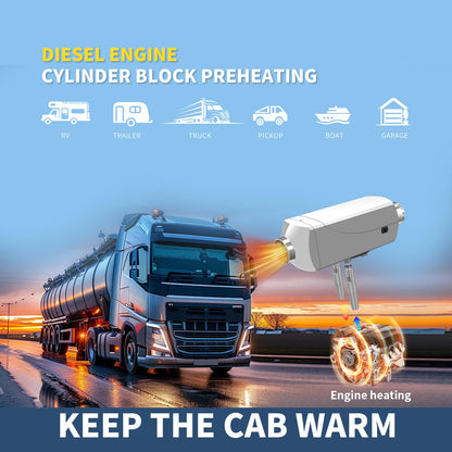 8kW Diesel Heater 12V，All-in-One Water - Air Heater with LCD Display,Automatic Water Temperature Control,for RV Water Tank Heating,Diesel Parking Heater for RVs, Trucks, Ships
