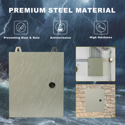 Waterproof Electrical Enclosure 24 x 16 x 12'', Outdoor Electrical Box Weatherproof, Electrical Junction Box with Reinforced Lock