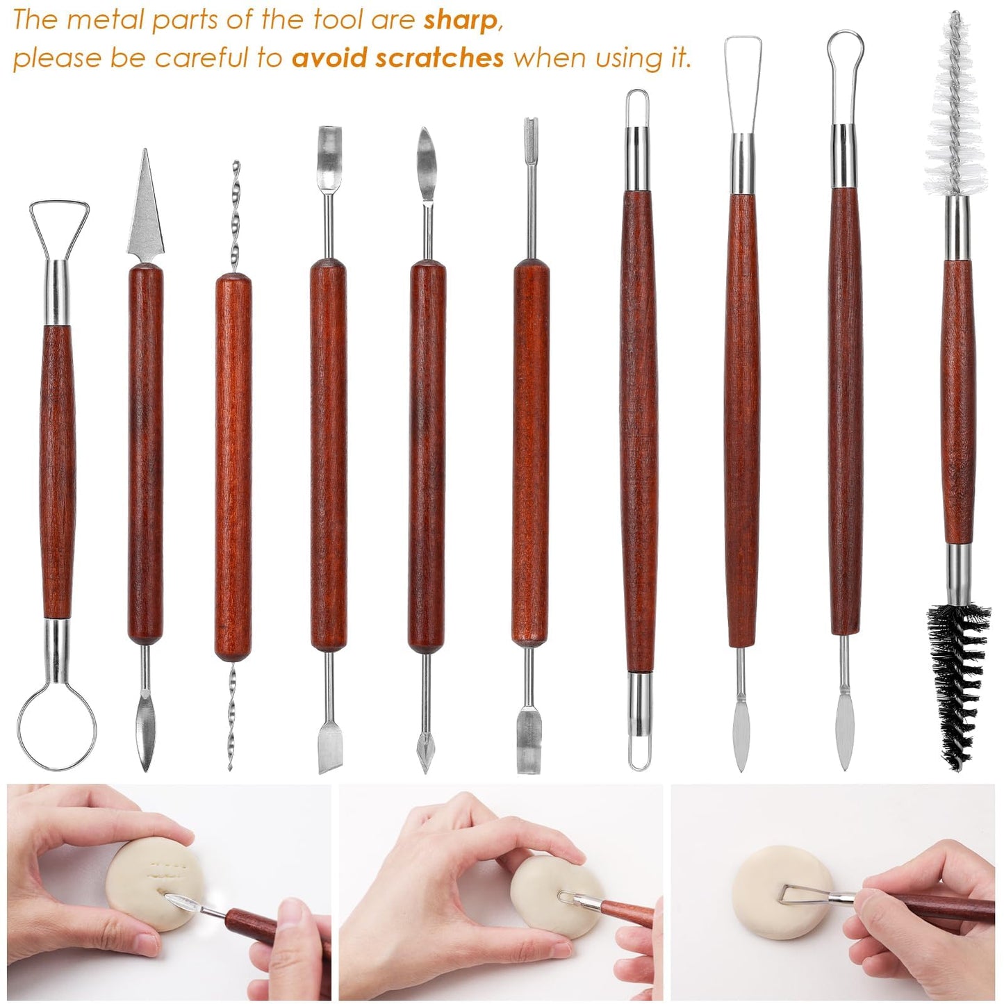 Blisstime 42pcs Pottery Tools, Clay Tools, Sculpting Tools, Pottery Kit, Air Dry Clay Tools, Pottery Clay Kit for Pottery Wheel, DIY Arts and Crafts