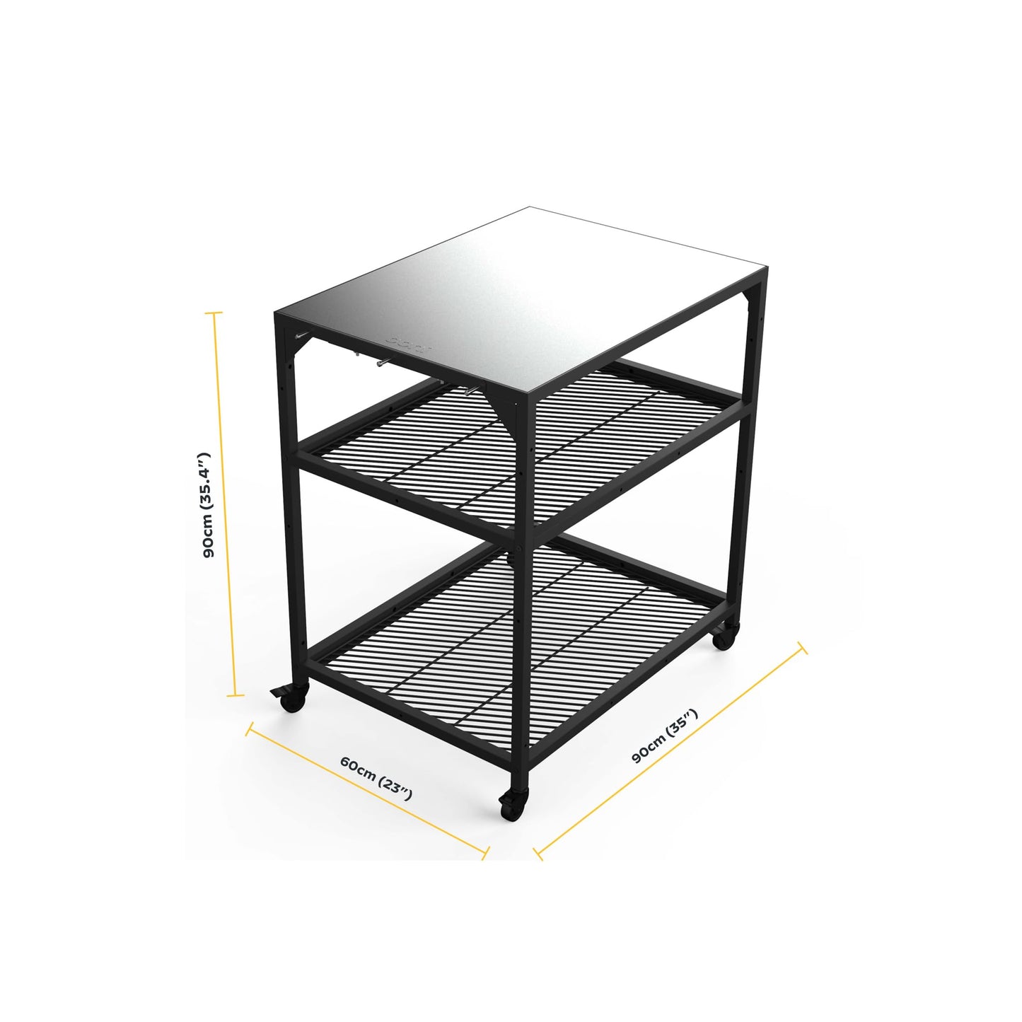Ooni Modular Stainless Steel Table – Medium Size – Stainless Steel Kitchen Trolley – Table for Outdoor Oven – Accessories