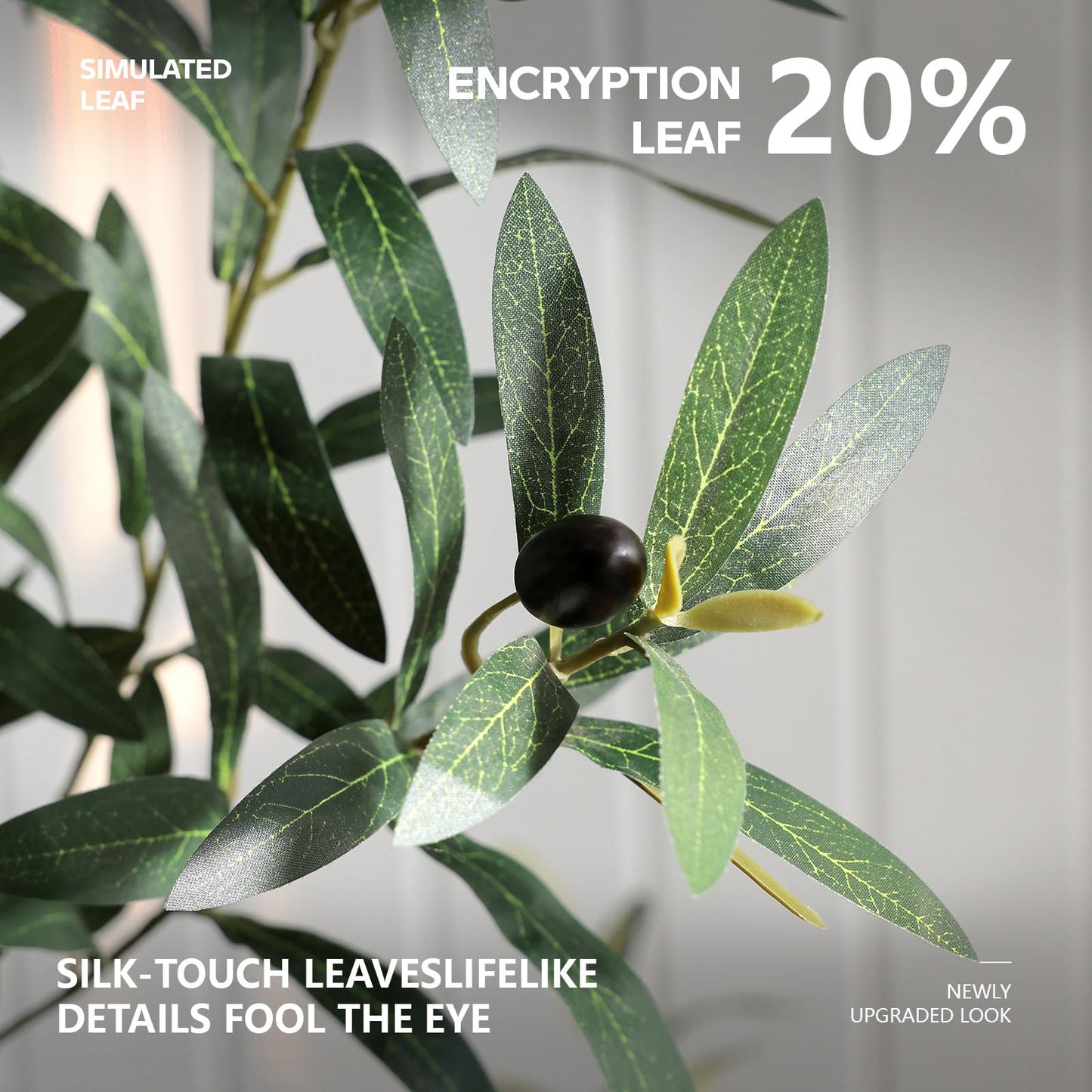 VeriNatural Artificial Olive Tree 8FT Faux Plant Home Decor - Large White Pot with Lifelike Silk Leaves, UV Resistant & No Maintenance - Indoor Outdoor Fake Tree for Modern Office Living Room,VN206