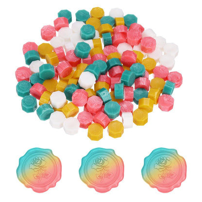 PATIKIL Wax Seal Beads, 400 Pcs Hexagon Sealing Beads Kit for Wax Seal Stamp for Wedding Invitation Letter Envelope DIY Crafts Card Gift Wrapping, Pink Red/Green/Cream/Yellow
