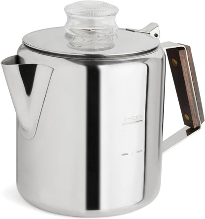 2-6 Fox Run Rapid Brew Stainless Steel Stovetop Coffee Percolator, Cup