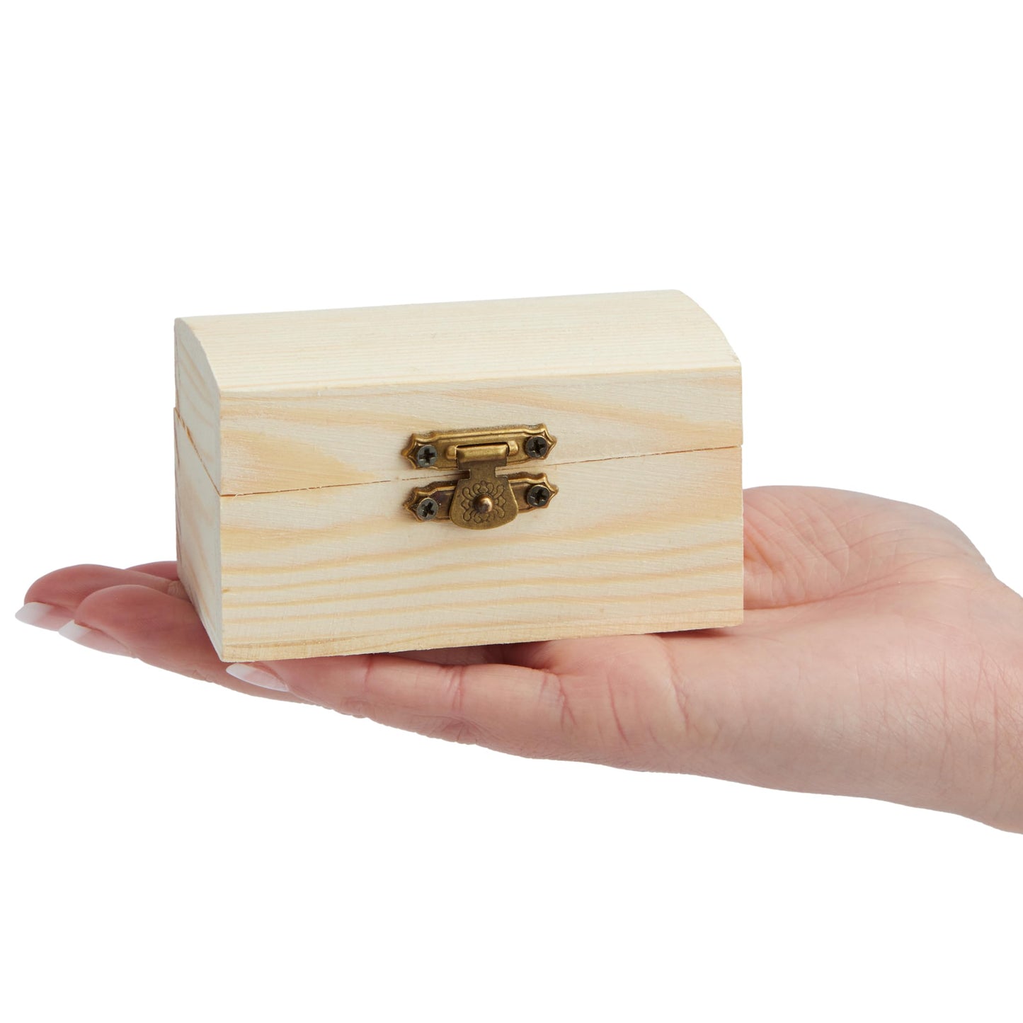Bright Creations Baby Shower Decorations Mini Unfinished Wooden Treasure Boxes - 3.5 x 2.2 x 2 In, Brown, Pack of 12, Chest Style - Wooden Treasure Chest to Paint & Party Favors