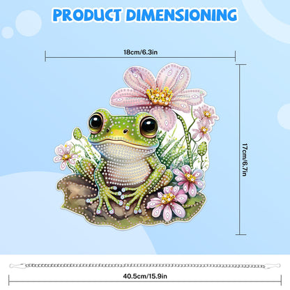 Bowetile Frog Diamond Art Hanging Kits for Adults, 5D Special Shape Diamond Painting Pendant Kits, Animal Gem Art Suncatchers Painting Ornament for Home Garden Wall Decor