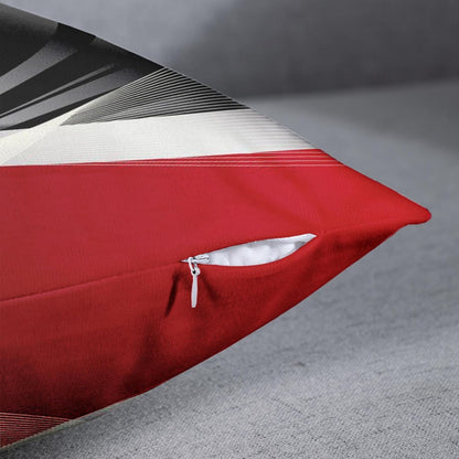 Emvency Set of 4 Throw Pillow Covers, Modern Abstract Red Stripes Gray Black White, 22x22 Inches Decorative Pillowcases