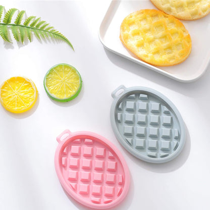 REKIDOLL Waffle Molds Set, Non-stick Silicone Molds for Waffle Cookies, 4 Pcs, Blue