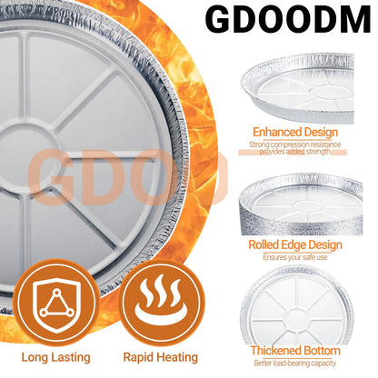 GDOODM 50 Pack Aluminum Pizza Pans Foil Pizza Pans, 11 Inch Round Disposable Pizza Pan Foil Focaccia Pan, Chocolate Cookies Cake Tin, Serving Platter Tray, Freezer & Oven Safe