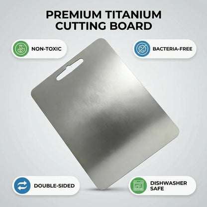 LNWQSQR 3Pack titanium cutting boards for kitchen,Double Sided Food titanium Grade Metal Non-Toxic titanium Cutting Boards,Easy to Clean,Dishwasher Safe(s+m+L)