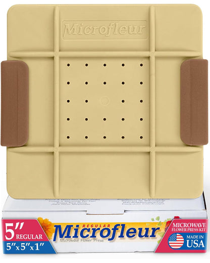 Microfleur Microwave Flower Art Press Kit for Kids and Adults - DIY with Washable Absorbent Cloth, Ideal for Plant Lovers 5 inch