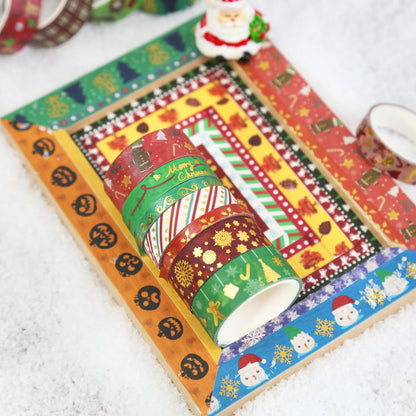NIKOMIE 60 Rolls Holiday Washi Tape Set,4 Sizes Decorative Masking Tape Christmas Thanksgiving Fall Halloween Winter Washi Tape for Journaling Supplies Scrapbook Journal Bullet