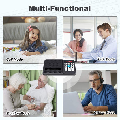 5 Pack Wireless Intercom System for Home Business - GLCONN Room to Room Communication System 10 Channel 3 Code Intercoms Wireless for Home House Hotel