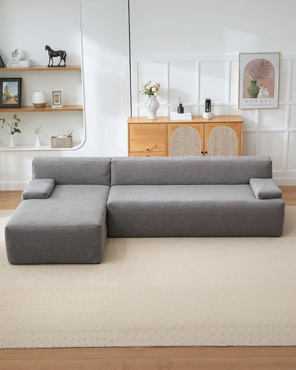 MilleLoom 108" Sectional Couches for Living Room, Modular Sectional Sofa with L-Shape Chaise, Ultra Soft Corduroy L Shaped Couch Bed,Perfect Comfy Couches for Living Room, No Assembly Required