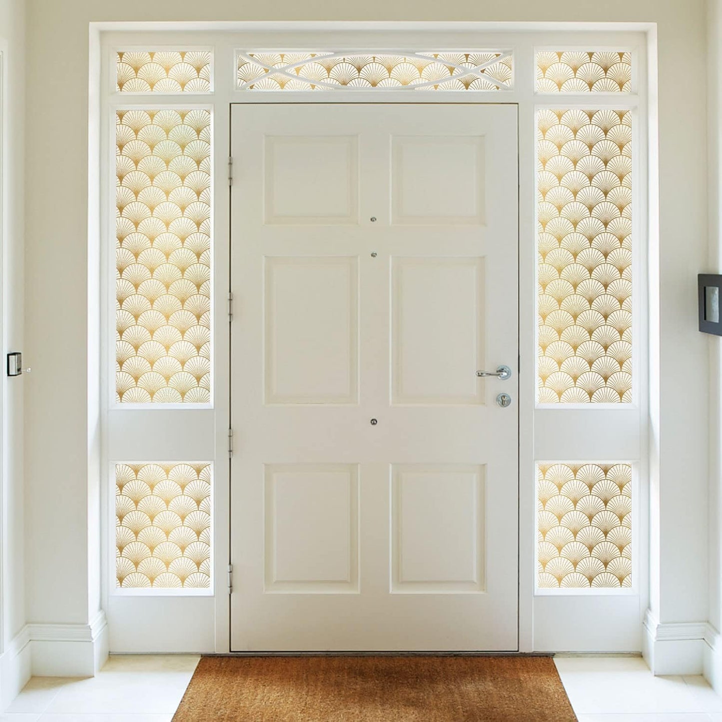 DKTIE Window Privacy Film, Frosted Glass Static Clings Non-Adhesive with Installation Tools, Modern Home Style