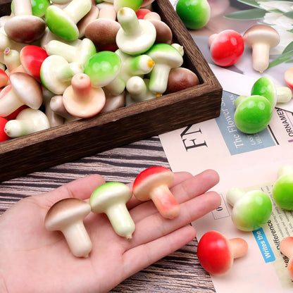30pcs Gresorth Mini Artificial Mushroom Decoration Fake Vegetable Ornament Lifelike Faux Fruit Model for Home Kitchen
