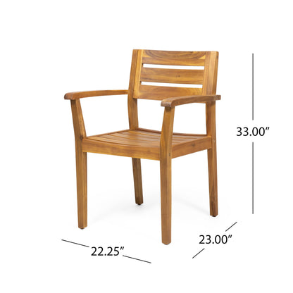 Christopher Knight Home Stamford Outdoor Acacia Wood Expandable 8 Seater Dining Set, Teak