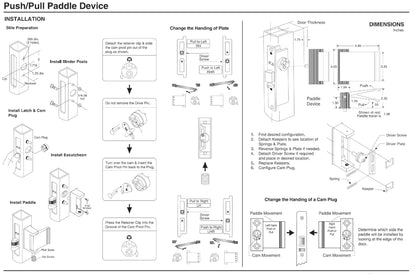 Adams Rite Style Deadlatch Storefront Door Set - Push Paddle Exit, Deadlatch Bolt, with Mortise Lock Cylinder & Two Keys, Durable, Polished Finish, Duronotice Bronze, Left Hand, 1-1/8" Backset