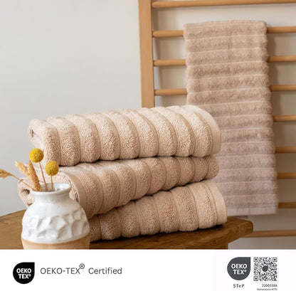 Classic Turkish Towels CTT Luxury Hand Towels Set of 4, 100% Turkish Cotton, Quick Dry, 20"x32", Almond Beige