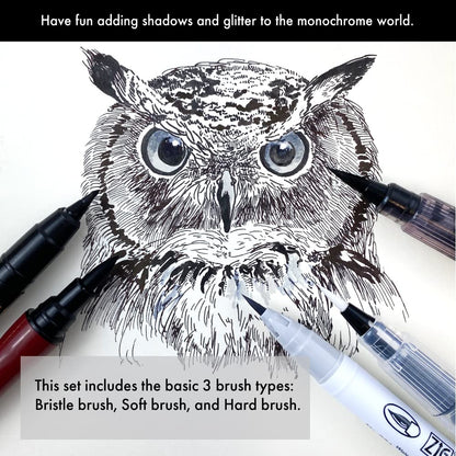 Kuretake Zig Inktober pen set, for Illustration, Manga Drawing, Lettering and Calligraphy, Professional Artist, Made in Japan (Basic No.3(5pcs.))