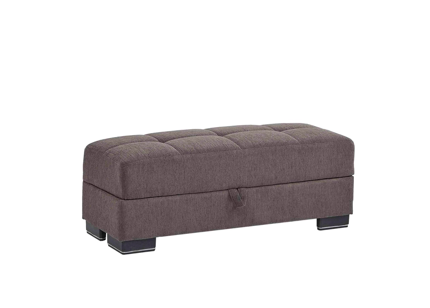 Ottomanson Convertible Storage Ottoman Bench with Lift-Top – Rectangular Bedroom End-of-Bed Storage Bench for Blankets, Living Room Footrest & Extra Seating, Gray
