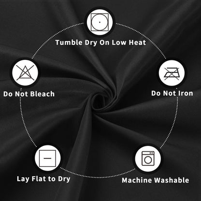 PureFit 6 Pack Rectangle Black Table Cloths 60 x 126 Inch for 6Ft Tables, Stain and Wrinkle Resistant Table Linens for Home Use, Wedding, Party, Banquet and Camping