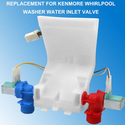 Washer Water Inlet Valve W10140911 W10144820 Replacement for Kenmore, Amana, Whirlpool, Fits W10311458
